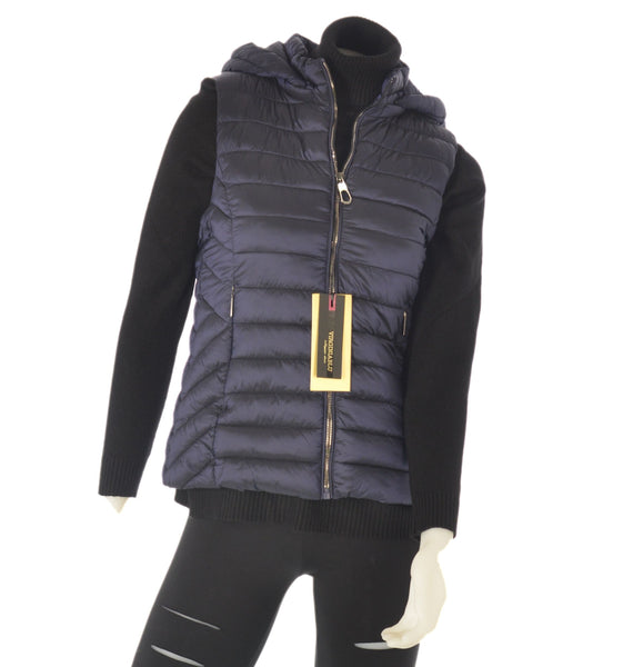 GILET DONNA ZIP CAPPUCCIO TASCHE CANGIANTE MARCA VIRGINIA BLU ART.BIANCA-50C