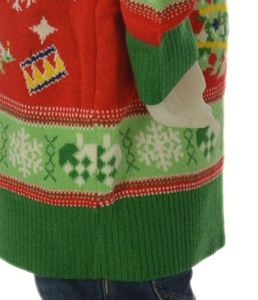 MAGLIONE BAMBINO NATALE GIROCOLLO POLSINI FASCIA LUCI MARCA JULE ART. LEDKIDS7