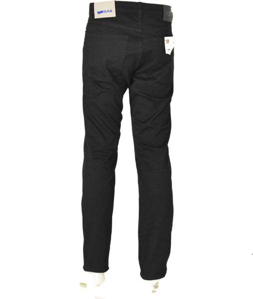 JEANS UOMO ZIP BOTTONE CINQUE TASCHE NERO MARCA GAS ART.ALBERT W706