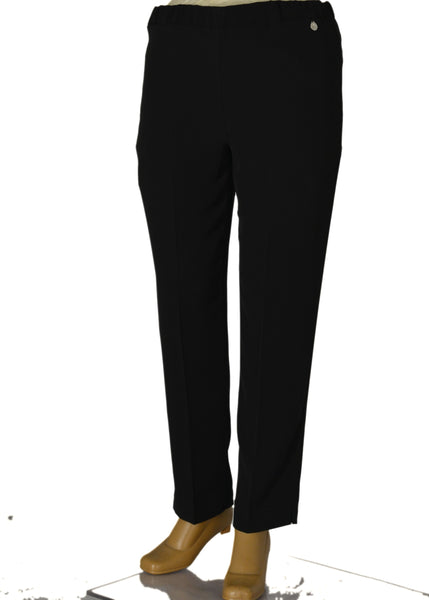 PANTALONI DONNA  OVER ELEGANTI ELASTICO RICAMO SPACCHETTO MARCA PERLA ART.MAGIH OVER