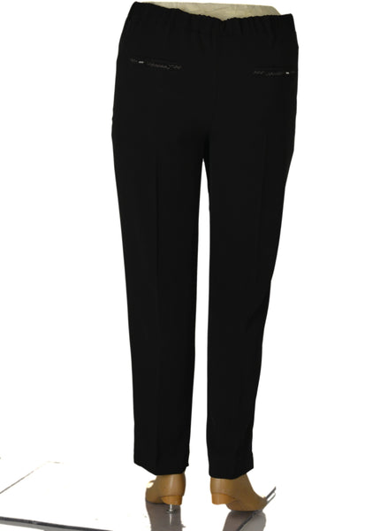 PANTALONI DONNA  OVER ELEGANTI ELASTICO RICAMO SPACCHETTO MARCA PERLA ART.MAGIH OVER