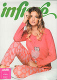 PIGIAMA DONNA RAGAZZA SERAFINO GATTO CUORI PURO COTONE MARCA INFIORE ART.AMR0670
