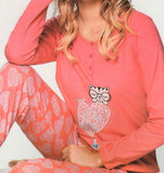 PIGIAMA DONNA RAGAZZA SERAFINO GATTO CUORI PURO COTONE MARCA INFIORE ART.AMR0670