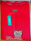 PIGIAMA DONNA RAGAZZA SERAFINO GATTO CUORI PURO COTONE MARCA INFIORE ART.AMR0670