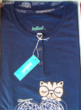 PIGIAMA DONNA RAGAZZA SERAFINO GATTO CUORI PURO COTONE MARCA INFIORE ART.AMR0670