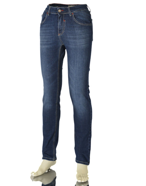 JEANS UOMO ZIP BOTTONE CINQUE TASCHE REGOLARE SCURO MARCA X-CAPE ART. RETEK