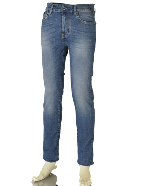 JEANS UOMO ZIP BOTTONE CINQUE TASCHE SKINNY CHIARO MARCA GAS ART. SAX