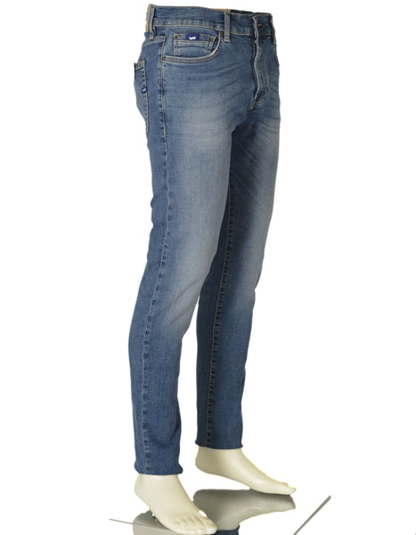 JEANS UOMO ZIP BOTTONE CINQUE TASCHE SKINNY CHIARO MARCA GAS ART. SAX