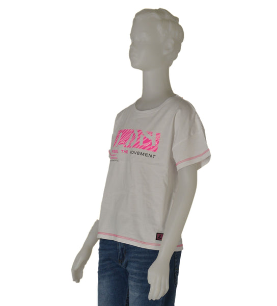 T-SHIRT RAGAZZA COTONE GIROCOLLO MEZZA MANICA STAMPA CORTA LARGA MARCA LOSAN ART. 31G-1000AL