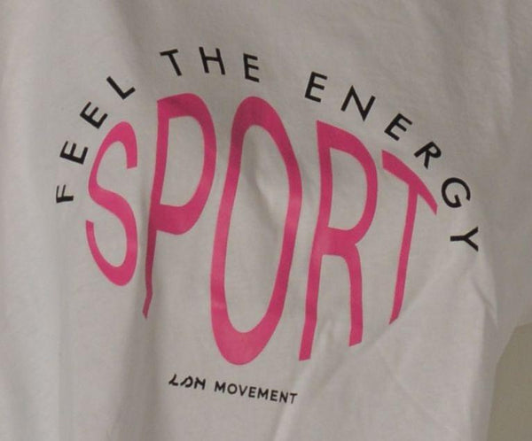 T-SHIRT MAGLIETTA DONNA RAGAZZA GIROCOLLO STAMPA SPORT PURO COTONE MARCA LOSAN ART. 31E1015AL
