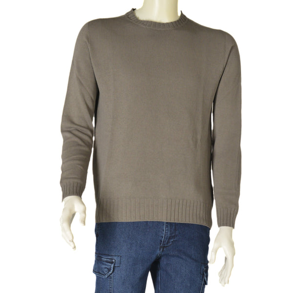 MAGLIONE UOMO COTONE GIROCOLLO MANICA LUNGA POLSINI FASCIA MARCA RE DEL MARE ART.22.3600