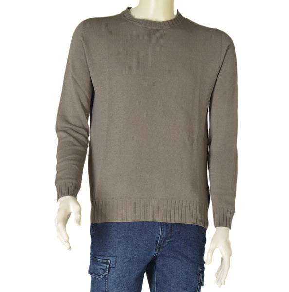 MAGLIONE UOMO COTONE GIROCOLLO MANICA LUNGA POLSINI FASCIA MARCA RE DEL MARE ART.22.3600
