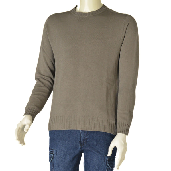 MAGLIONE UOMO COTONE GIROCOLLO MANICA LUNGA POLSINI FASCIA MARCA RE DEL MARE ART.22.3600