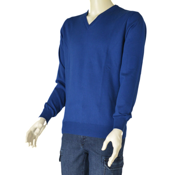 MAGLIONE UOMO COTONE SCOLLO POLSINI FASCIA MARCA RE DEL MARE ART. 2.11