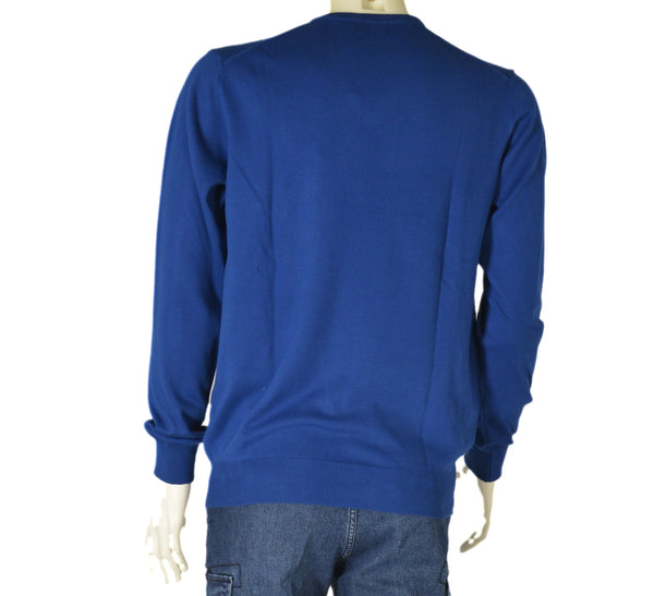 MAGLIONE UOMO COTONE SCOLLO POLSINI FASCIA MARCA RE DEL MARE ART. 2.11