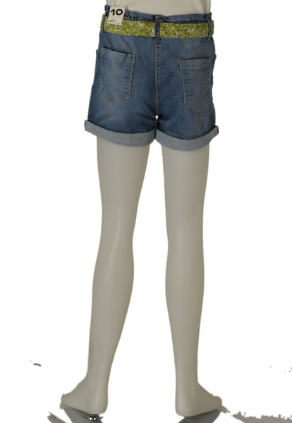 SHORT RAGAZZA BOTTONI JEANS LEGGERO ARRICCIATO CINTURA MARCA LOSAN ART. 31G-6008AL