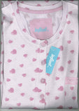 CAMICIA DA NOTTE DONNA SERAFINO MANICA LUNGA PURO COTONE CUORI INFIORE ART. LVR1282