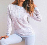 PIGIAMA DONNA RAGAZZA SERAFINO PURO COTONE FIORI PIZZO POLSINI MARCA OHANA ART. 21394