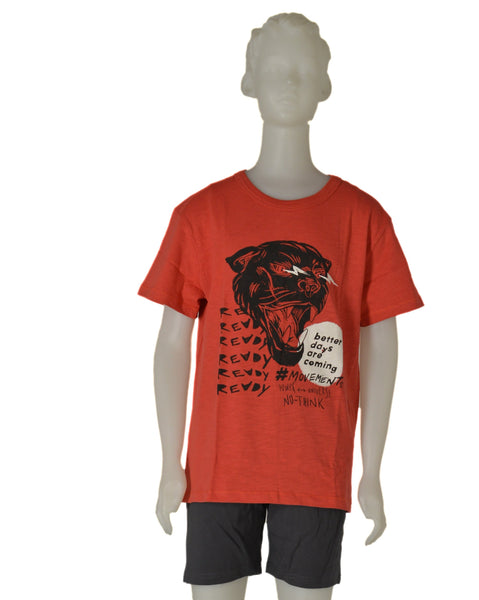 T-SHIRT RAGAZZO COTONE GIROCOLLO MEZZA MANICA STAMPA MARCA LOSAN ART. 31F-1006AL