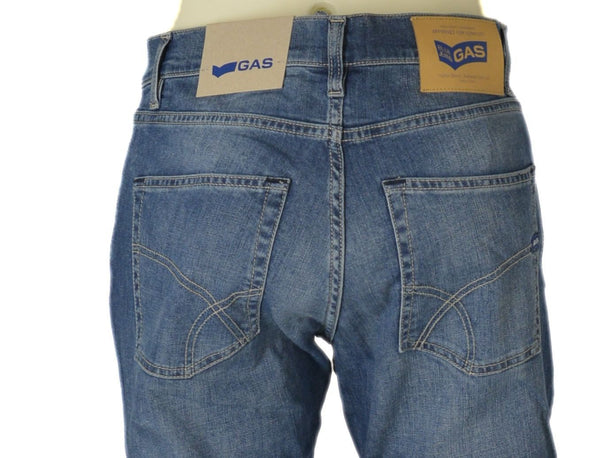 JEANS UOMO RAGAZZO CINQUE TASCHE STRAIGHT ZIP BOTTONE MARCA GAS ART. MORRIS WK83