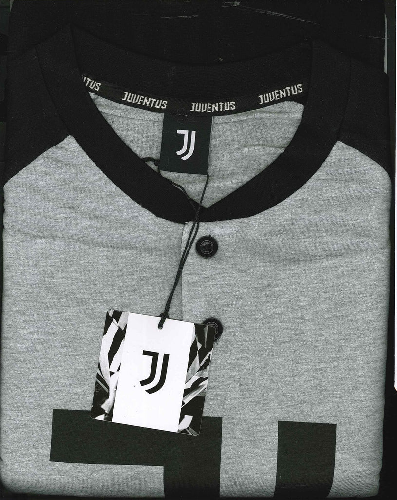 PIGIAMA COTONE UOMO RAGAZZO SERAFINO POLSINI STAMPA LOGO JUVENTUS ART. –  Abba MODA