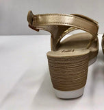 sandalo In Blu art EL0024 con zeppa e tacco fascia con catena d' oro