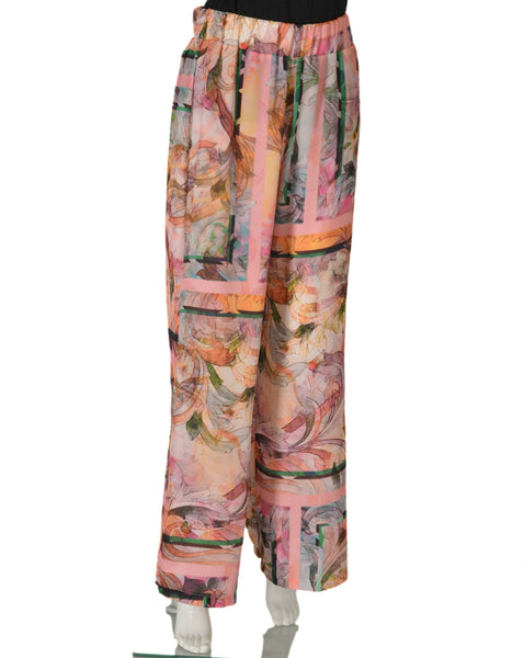 PANTALONI DONNA ELASTICO LARGHI LEGGERI FANTASIA MARCA ISTINTI ART. 31802