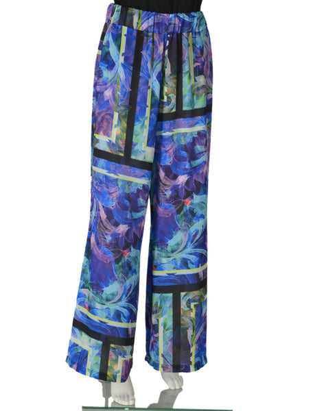 PANTALONI DONNA ELASTICO LARGHI LEGGERI FANTASIA MARCA ISTINTI ART. 31802