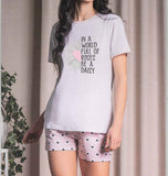 PIGIAMA DONNA RAGAZZA CORTO STAMPA CUORI PURO COTONE ROSSOPORPORA ART. CESIRA