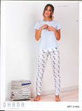 PIGIAMA DONNA RAGAZZA SERAFINO PURO COTONE POIS MARCA OHANA ART. 21464