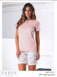 PIGIAMA CORTO DONNA RAGAZZA SERAFINO PURO COTONE FIORI OHANA ART. 21417