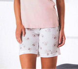 PIGIAMA CORTO DONNA RAGAZZA SERAFINO PURO COTONE FIORI OHANA ART. 21417