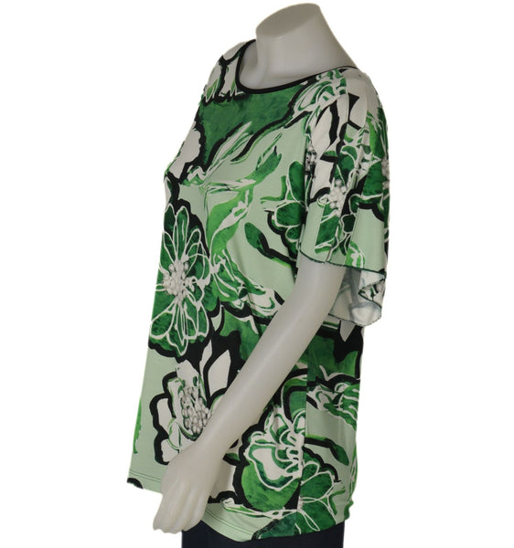 T-SHIRT DONNA MEZZA MANICA GIROCOLLO FLOREALE MARCA SILCO GAIA ART.105