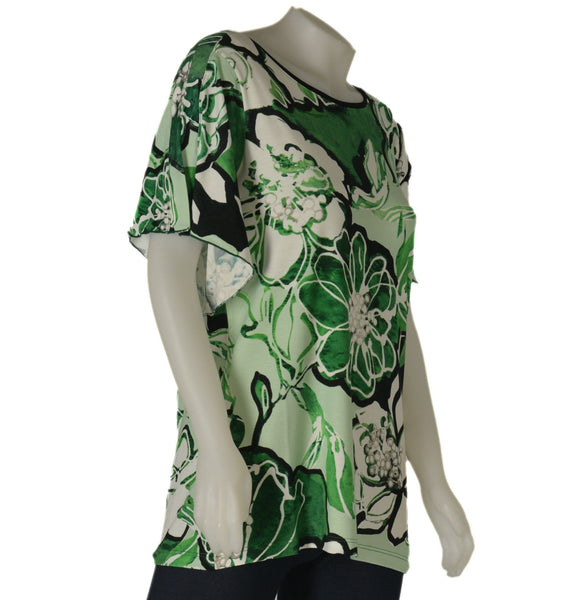 T-SHIRT DONNA MEZZA MANICA GIROCOLLO FLOREALE MARCA SILCO GAIA ART.105