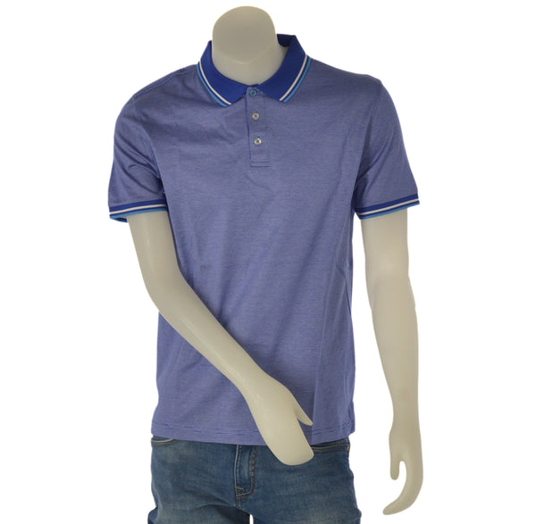 POLO UOMO FILO SCOZZIA MEZZA MANICA BORDINO SPACCHETTI RIGATA MARCA RE DEL MARE ART. 963150