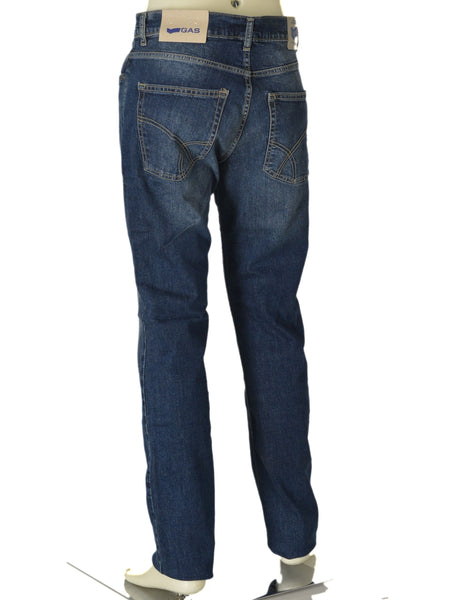 JEANS UOMO ZIP BOTTONE CINQUE TASCHE REGOLARE SCURO MARCA GAS ART. MORRIS A3076