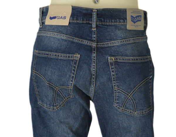 JEANS UOMO ZIP BOTTONE CINQUE TASCHE REGOLARE SCURO MARCA GAS ART. MORRIS A3076